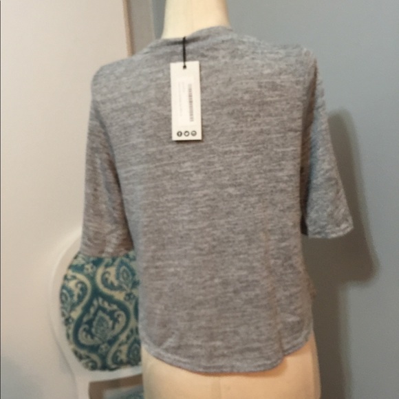Boohoo Swing Crop Top Grey Heather, Lace Up! - Picture 5 of 9